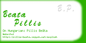 beata pillis business card